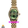 ساعت زنانه دنیل ولینگتون مینی طلایی صفحه بیضی سبز 021557 Daniel Wellington Ophelia