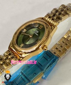 ساعت زنانه دنیل ولینگتون مینی طلایی صفحه بیضی سبز 021557 Daniel Wellington Ophelia 