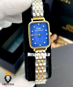 ساعت دنیل ولینگتون زنانه چهارگوش دو رنگ طلایی صفحه ابی Daniel Wellington 021194 