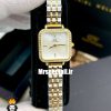 ساعت دنیل ولینگتون زنانه مربع دو رنگ طلایی قاب نگین صفحه سفید صدف Daniel Wellington 021197
