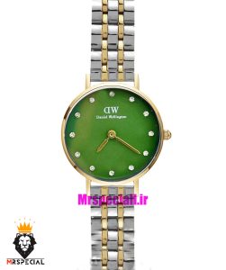 ساعت دنیل ولینگتون زنانه دو رنگ طلایی صفحه سبز Daniel Wellington 021199