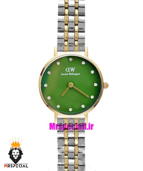 ساعت دنیل ولینگتون زنانه دو رنگ طلایی صفحه سبز Daniel Wellington 021199