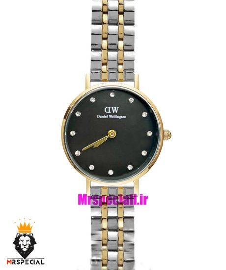 ساعت دنیل ولینگتون زنانه دو رنگ طلایی صفحه مشکی Daniel Wellington 021198