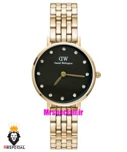 ساعت دنیل ولینگتون زنانه طلایی صفحه مشکی Daniel Wellington 021205 