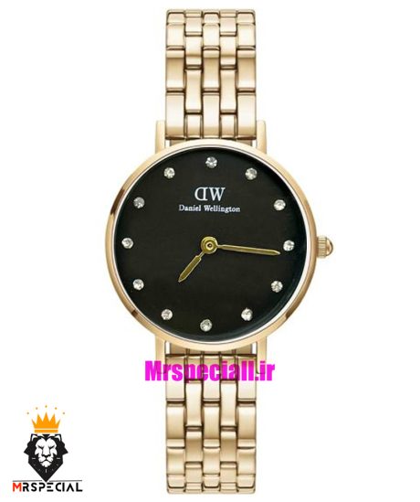 ساعت دنیل ولینگتون زنانه طلایی صفحه مشکی Daniel Wellington 021205
