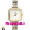 ساعت دنیل ولینگتون زنانه مربع دو رنگ طلایی قاب نگین صفحه سفید صدف Daniel Wellington 021197