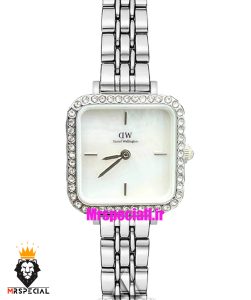 ساعت دنیل ولینگتون زنانه مربع استیل قاب نگین صفحه سفید صدف Daniel Wellington 021195