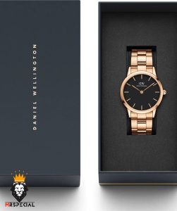ساعت ست مردانه و زنانه دنیل ولینگتون رزگلد صفحه مشکی Daniel Wellington 2565