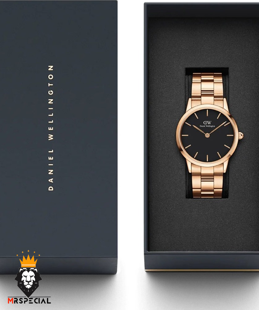 ساعت ست مردانه و زنانه دنیل ولینگتون رزگلد صفحه مشکی Daniel Wellington 2565