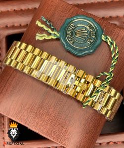 ساعت مچی مردانه رولکس مدل دی دیت اتوماتیک طلایی صفحه سبز 021449 ROLEX DAY DATE