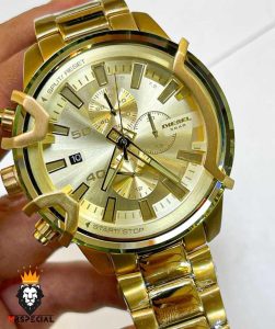 ساعت مچی مردانه دیزل کرنوگراف طلایی صفحه طلایی DIESEL Chronograph griffed 01013
