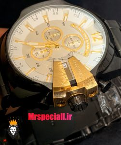 ساعت دیزل شاخدار مردانه مشکی کرنوگراف صفحه سفید Diesel 021518 