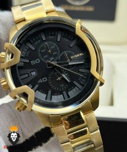 ساعت مچی مردانه دیزل کرنوگراف طلایی صفحه مشکی  DIESEL Chronograph griffed 01779