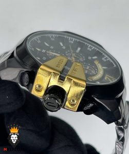 ساعت دیزل شاخدار مردانه کرنوگراف مشکی طلایی صفحه مشکی DIESEL 01644
