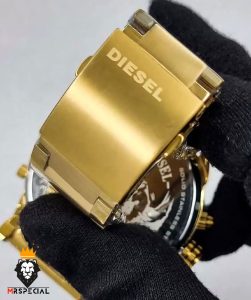 ساعت دیزل مردانه هفت موتوره طلایی صفحه مشکی diesel MR.daddy dz 01010