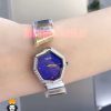 ساعت دیور زنانه دو رنگ طلایی دستبندی نگین دار صفحه ابی DIOR Gem Dior 020946