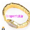 ساعت دیور زنانه طلایی دستبندی نگین دار صفحه مشکی DIOR Gem Dior 020947