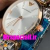 ساعت امپریو ارمانی زنانه استیل دو رنگ رزگلد صفحه سفید 020707 EMPORIO ARMANI