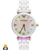ساعت امپریو ارمانی زنانه سفید سرامیک صفحه سفید صدف 021223 EMPORIO ARMANI