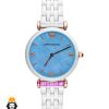 ساعت امپریو ارمانی زنانه سفید سرامیک صفحه ابی 021225 EMPORIO ARMANI