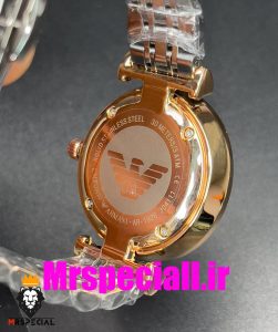 ساعت امپریو ارمانی زنانه استیل دو رنگ رزگلد صفحه سفید 020707 EMPORIO ARMANI