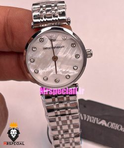 ساعت امپریو ارمانی زنانه استیل صفحه صدف سفید 021417 EMPORIO ARMANI 