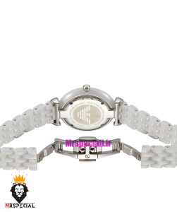 ساعت امپریو ارمانی زنانه سفید سرامیک صفحه صدف سفید 021231 EMPORIO ARMANI 