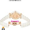 ساعت امپریو ارمانی زنانه سفید سرامیک صفحه سفید صدف 021223 EMPORIO ARMANI