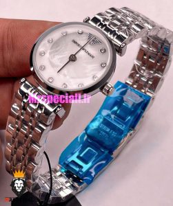 ساعت امپریو ارمانی زنانه استیل صفحه صدف سفید 021417 EMPORIO ARMANI 