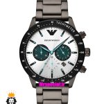 ساعت مچی مردانه امپریو ارمانی کرنوگراف مشکی صفحه سفید 01827 EMPORIO ARMANI