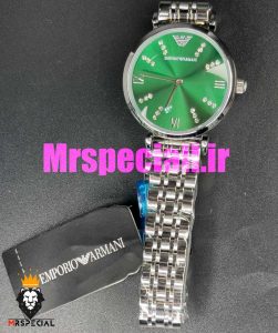 ساعت امپریو ارمانی زنانه استیل صفحه سبز 020712 EMPORIO ARMANI