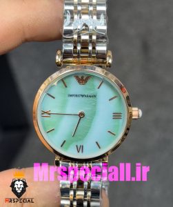 ساعت امپریو ارمانی زنانه استیل دو رنگ رزگلد صفحه صدف 020708 EMPORIO ARMANI 