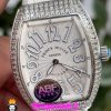 ساعت فرانک مولر زنانه فول نگین بند رابر سفید 021026 FRANCK MULLER