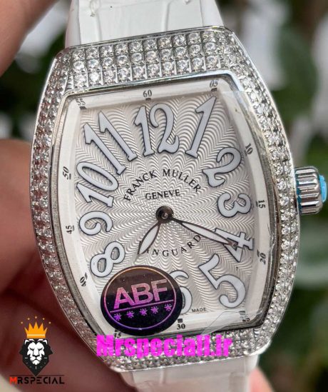 ساعت فرانک مولر زنانه فول نگین بند رابر سفید 021026 FRANCK MULLER