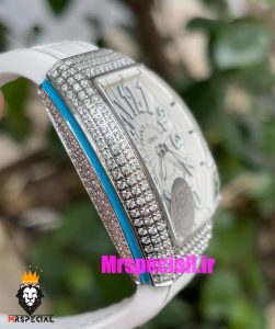 ساعت فرانک مولر زنانه فول نگین بند رابر سفید 021026 FRANCK MULLER 