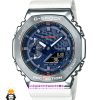 ساعت کاسیو جیشاک بند رابر سفید صفحه ابی Casio g-shock gm-2100 021355