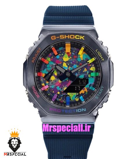 ساعت کاسیو جیشاک ابی صفحه رنگی Casio g-shock gm-2100 021354