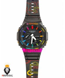 ساعت کاسیو جیشاک بند رابر مشکی صفحه مشکی Casio g-shock GA-2100 021690