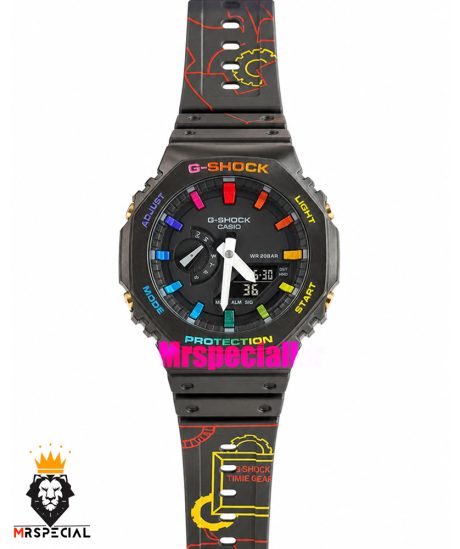 ساعت کاسیو جیشاک بند رابر مشکی صفحه مشکی Casio g-shock GA-2100 021690