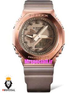 ساعت کاسیو جیشاک بند رابر قهوه ای قاب رزگلد صفحه قهوه ای Casio g-shock GA-2100 021689