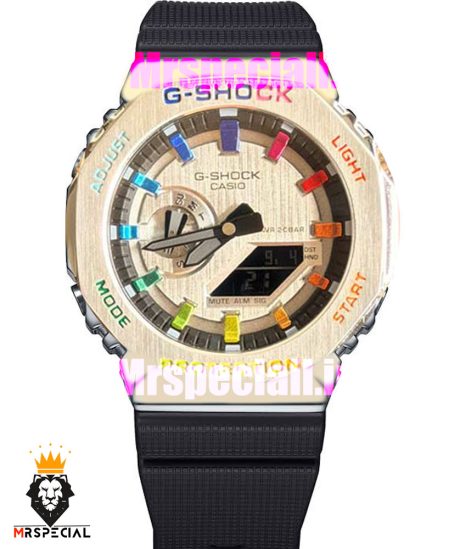 ساعت کاسیو جیشاک بند رابر مشکی قاب استیل صفحه نقره ای Casio g-shock GA-2100 021687