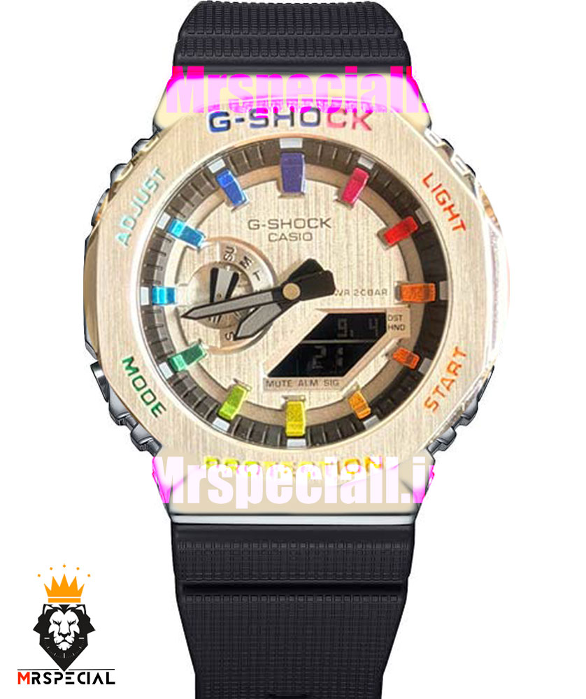 ساعت کاسیو جیشاک بند رابر مشکی قاب استیل صفحه نقره ای Casio g-shock GA-2100 021687