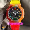 ساعت کاسیو جیشاک شیشه ای هفت رنگ صفحه مشکی Casio g-shock GA-2100 021692