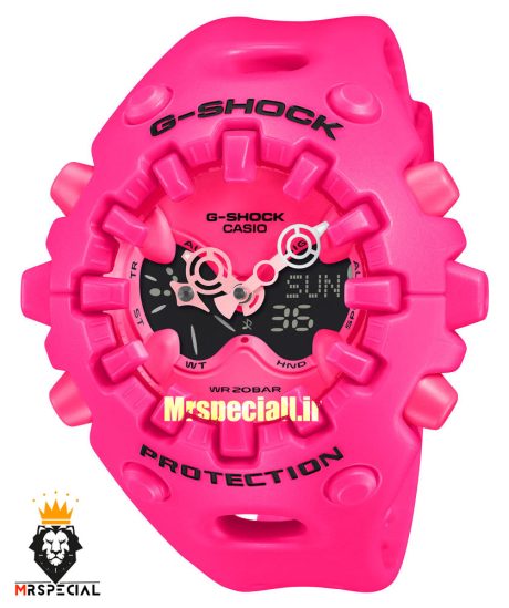 ساعت جیشاک پروتکشن صورتی صفحه صورتی 021425 CASIO G-SHOCK ga-v01 Protection GA-V01-1A