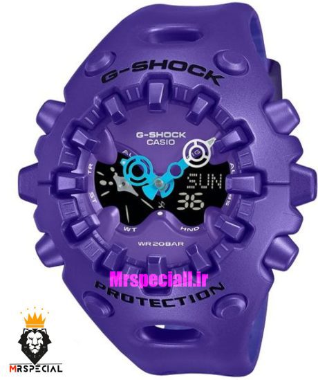 ساعت جیشاک پروتکشن بنفش صفحه بنفش 021427 CASIO G-SHOCK ga-v01 Protection GA-V01-1A