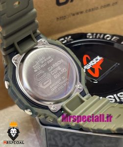 ساعت کاسیو جیشاک بند رابر سبز ارتشی صفحه مشکی Casio g-shock gm-2100 021457 