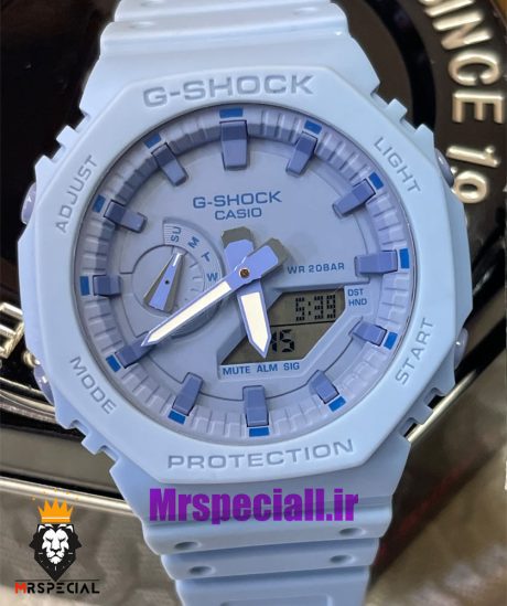 ساعت کاسیو جیشاک بند رابر ابی صفحه ابی Casio g-shock gm-2100 021459