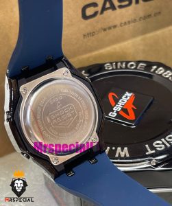 ساعت کاسیو جیشاک مدل اودمارپیگه بند رابر سورمه ای قاب مشکی صفحه مشکی Casio g-shock gm-2100 royal oak 021460 