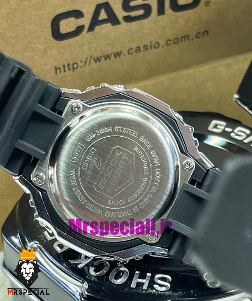 ساعت کاسیو جیشاک مدل بند رابر مشکی قاب استیل صفحه مشکی Casio g-shock gm-2100 021462