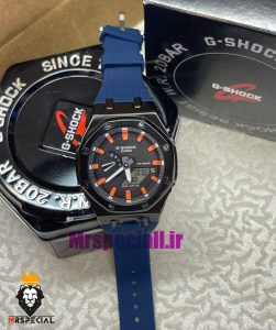 ساعت کاسیو جیشاک مدل اودمارپیگه بند رابر سورمه ای قاب مشکی صفحه مشکی Casio g-shock gm-2100 royal oak 021460 